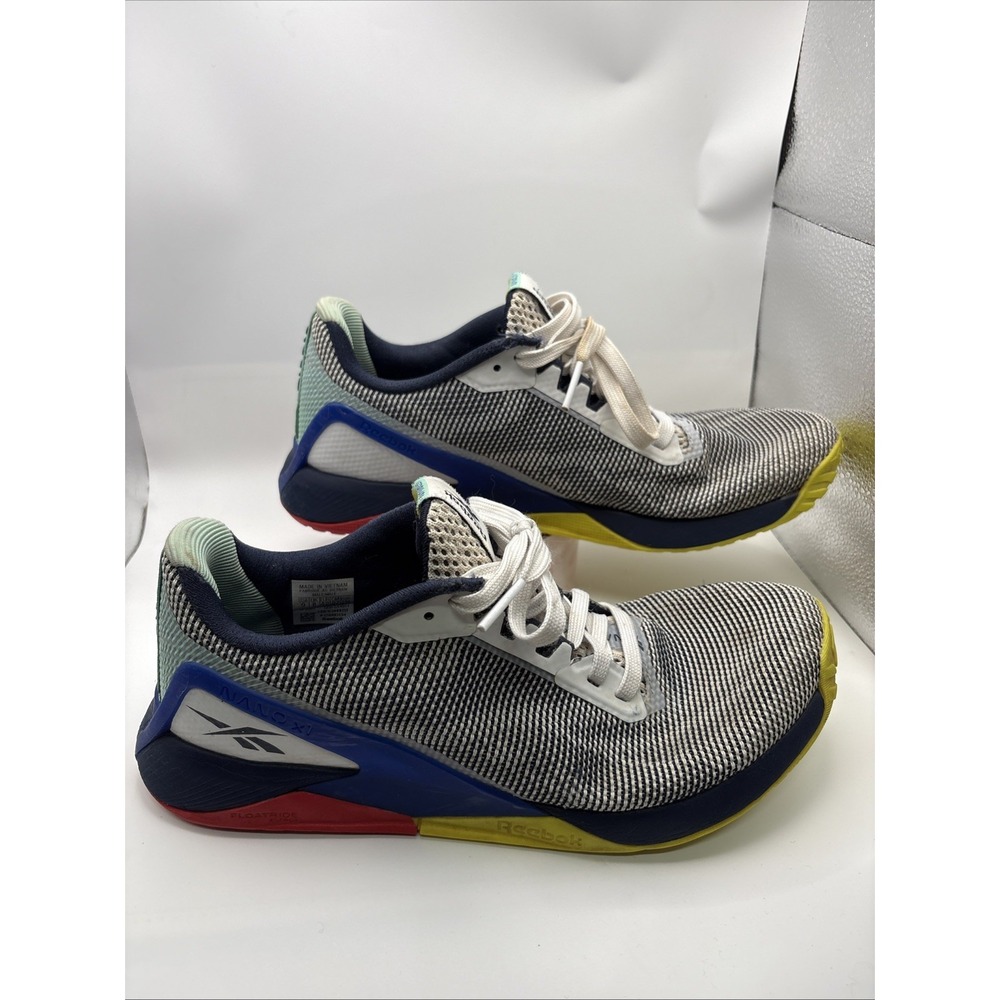Reebok Nano X1 Men's Size 9.5 Shoes Blue Yellow Red‎ And White